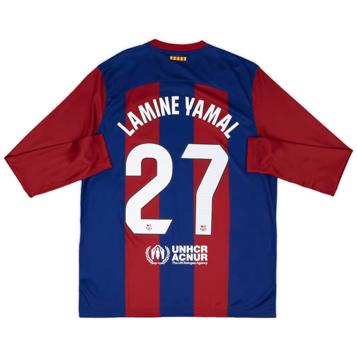 2023-24 Barcelona Home L/S Shirt Lamine Yamal #27