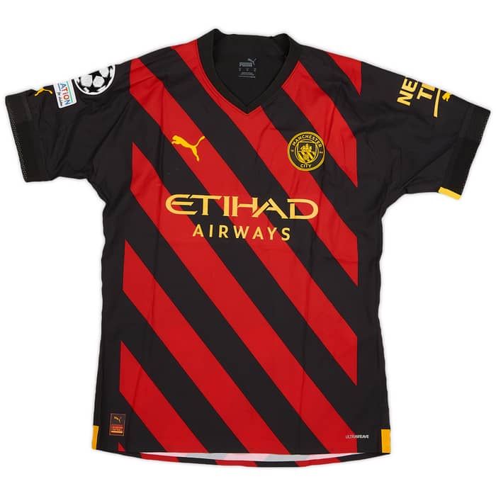 2022-23 Manchester City Match Issue Champions League Away Shirt Wilson-Esbrand #97
