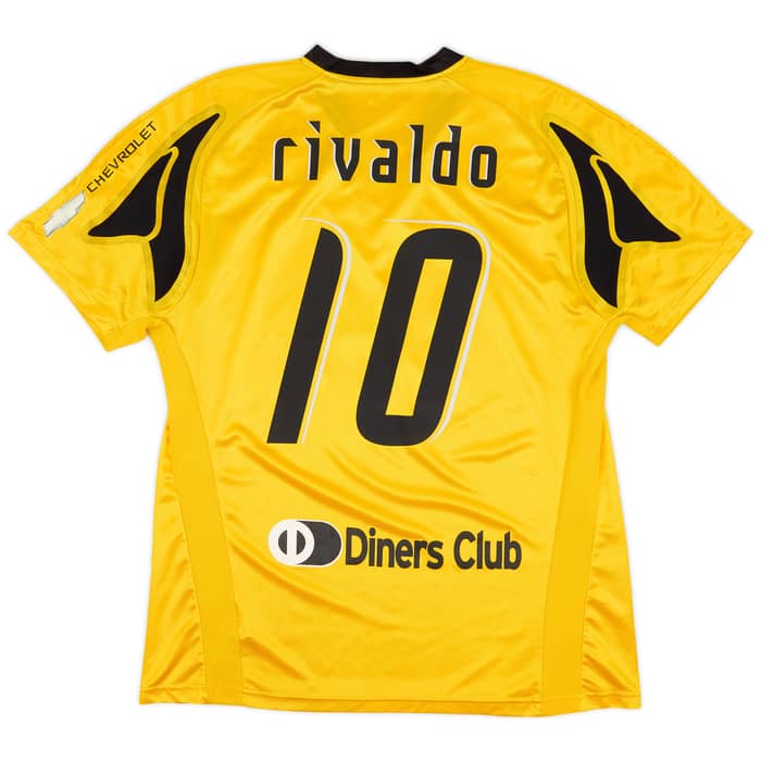 2007-08 AEK Athens Home Shirt Rivaldo #10 - 8/10 - (XXL)