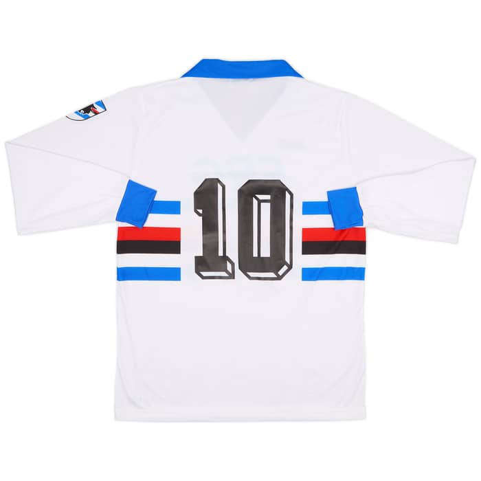 1991-92 Sampdoria Away L/S Shirt #10 - 8/10 - (XL)