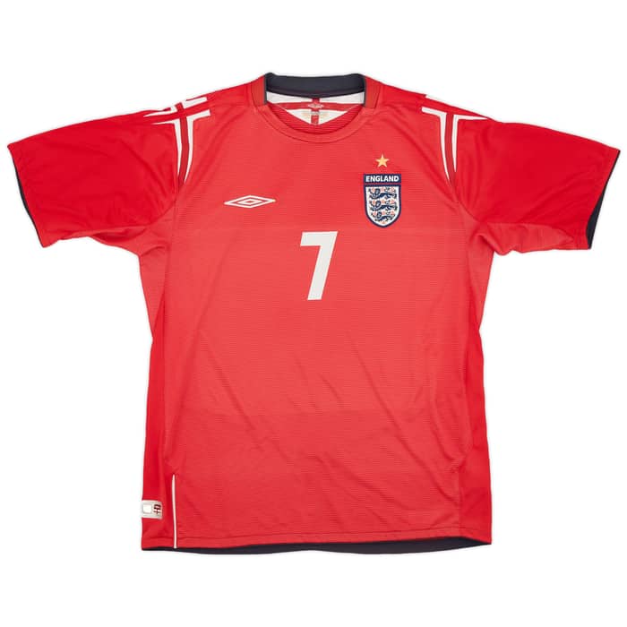 2004-06 England Away Shirt Beckham #7 - 6/10 - (L)