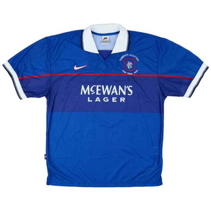 1999 Rangers Match Issue Scottish Cup Final Home Shirt #6