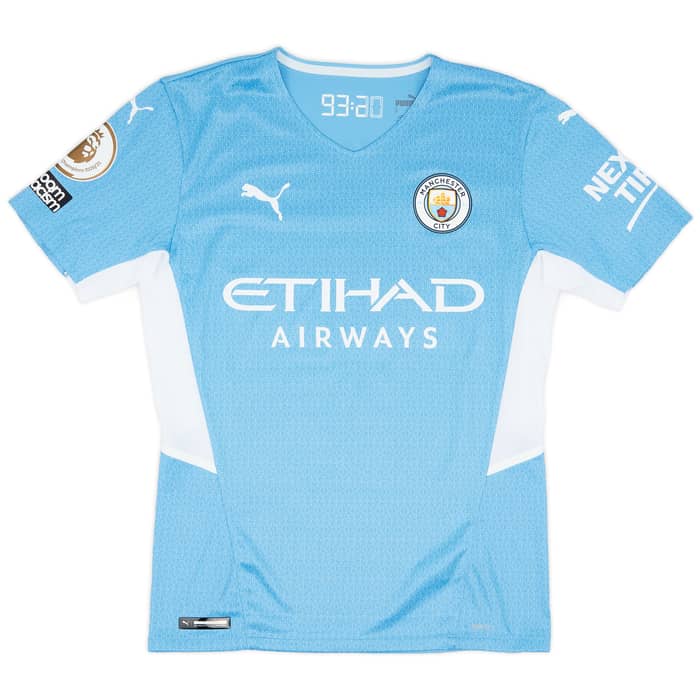 2021-22 Manchester City Match Issue Home Shirt Ake #6