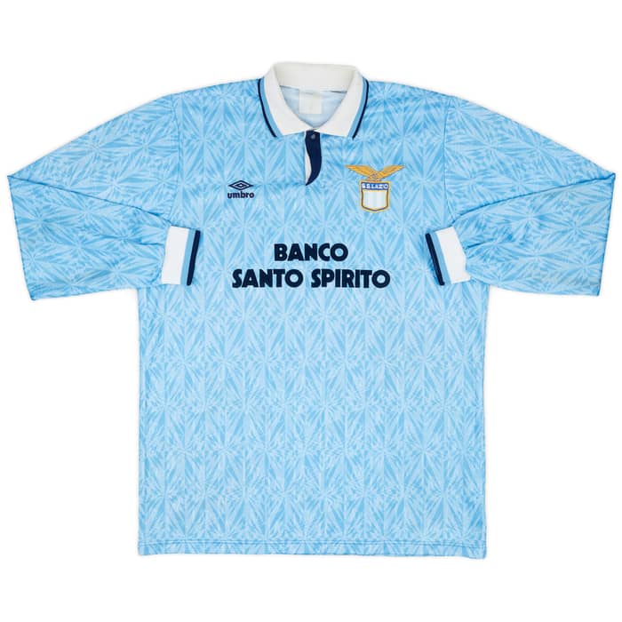 1991-92 Lazio Player Issue Home L/S Shirt #15