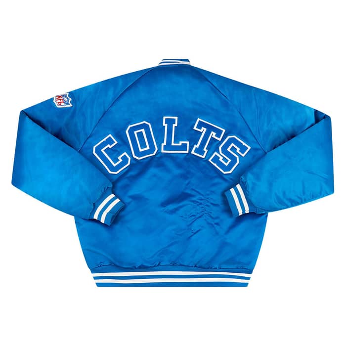 1990s Indianapolis Colts Chalk Line Satin Varsity Jacket M