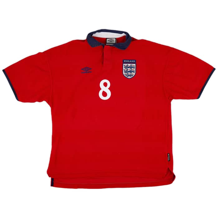 1999-01 England Away Shirt Scholes #8 - 9/10 - (XL)