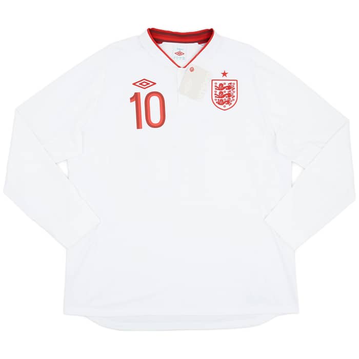2012-13 England Home L/S Shirt Rooney #10 (XXL)