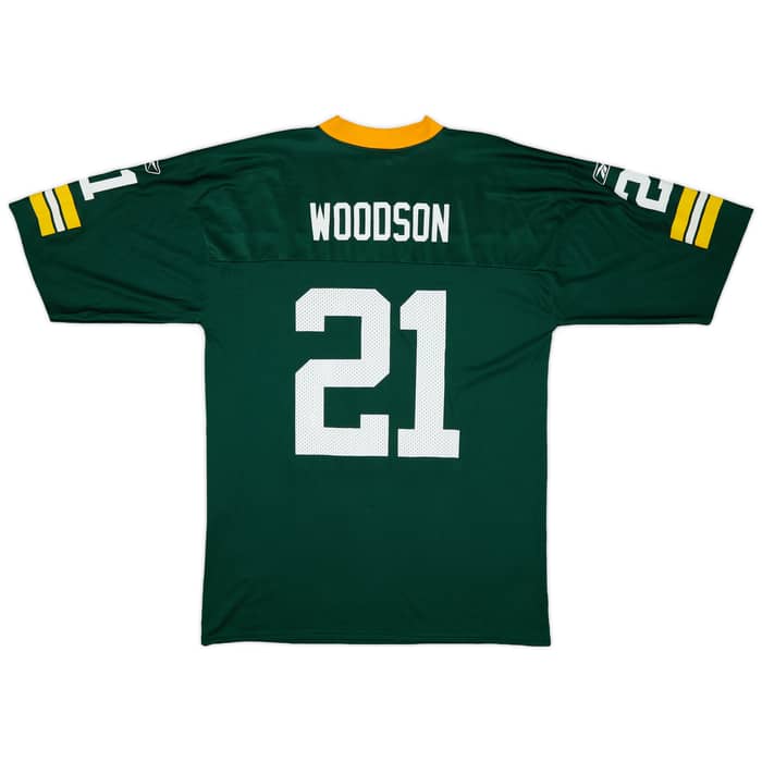 2008-11 Green Bay Packers Woodson #21 Reebok Replica Home Jersey - 8/10 - (L)