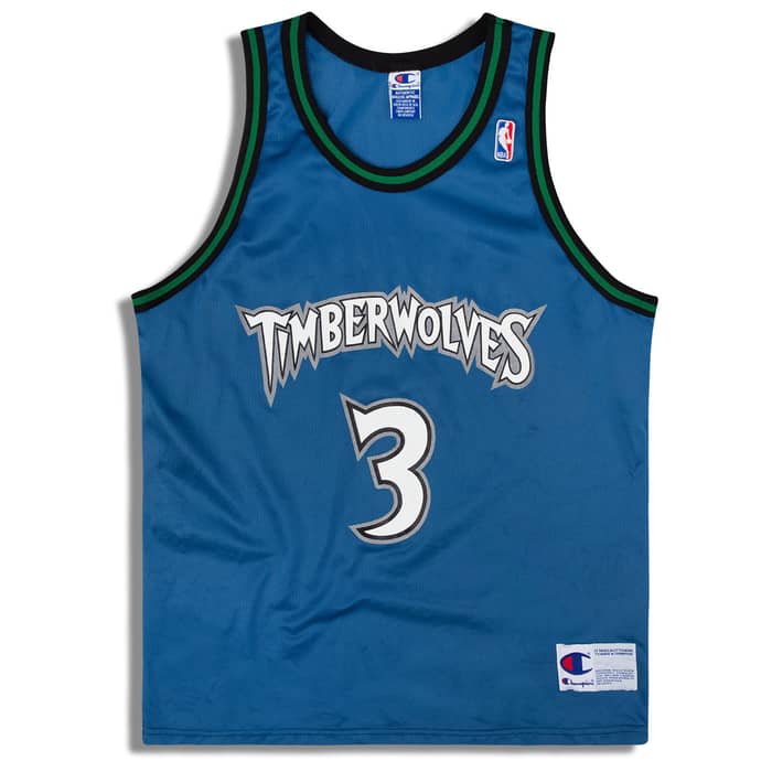 1996-99 Minnesota Timberwolves Marbury #3 Champion Jersey (Away) L