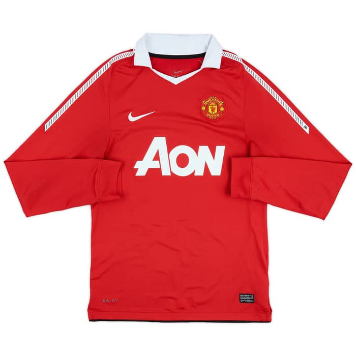 2010-11 Manchester United Home L/S Shirt Rooney #10 - 10/10 - (S)