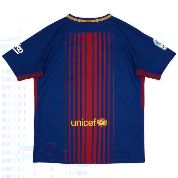 2017-18 Barcelona Home Shirt - 8/10 - (XL.Boys)