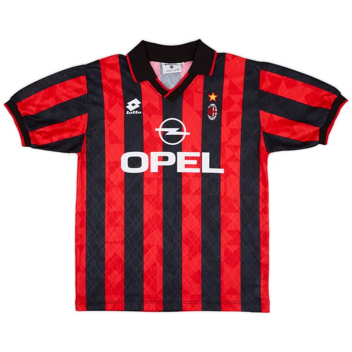 1995-96 AC Milan Home Shirt Weah #9 - 9/10 - (M)