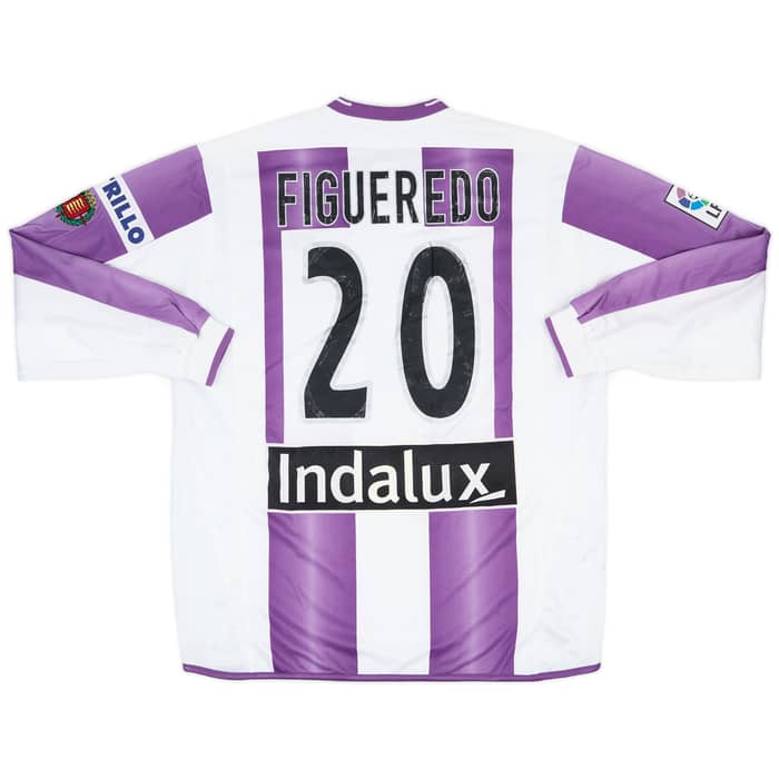 2004-05 Real Valladolid Match Issue Home L/S Shirt Figueredo #20