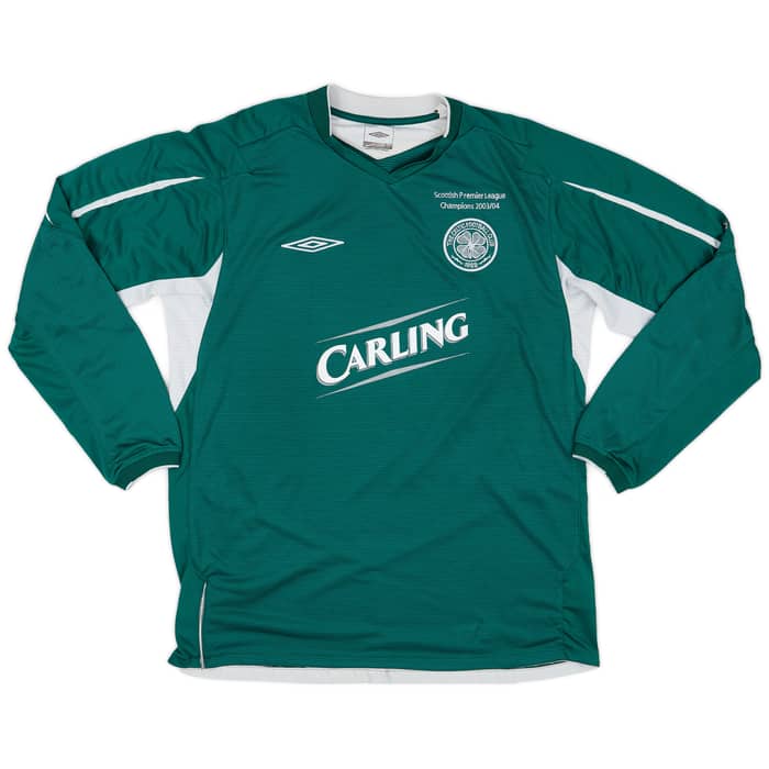 2004-05 Celtic Away L/S Shirt Juninho #7 - 8/10 - (L)