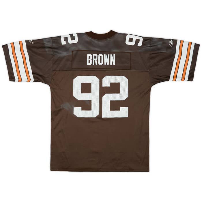 2001 Cleveland Browns Brown #92 Reebok Home Jersey - 5/10 - (L)