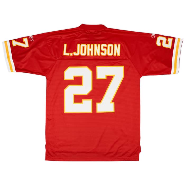 2005-06 Kansas City Chiefs L.Johnson #27 Reebok On Field Home Jersey - 7/10 - (L)