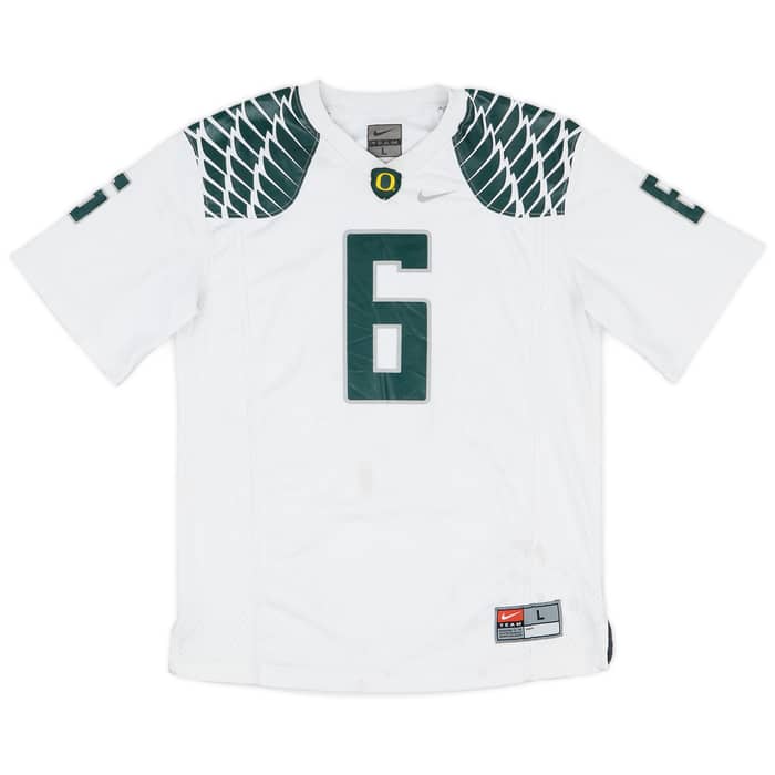 2012-13 Oregon Ducks Thomas #6 Nike Away Jersey - 6/10 - (L.Boys)