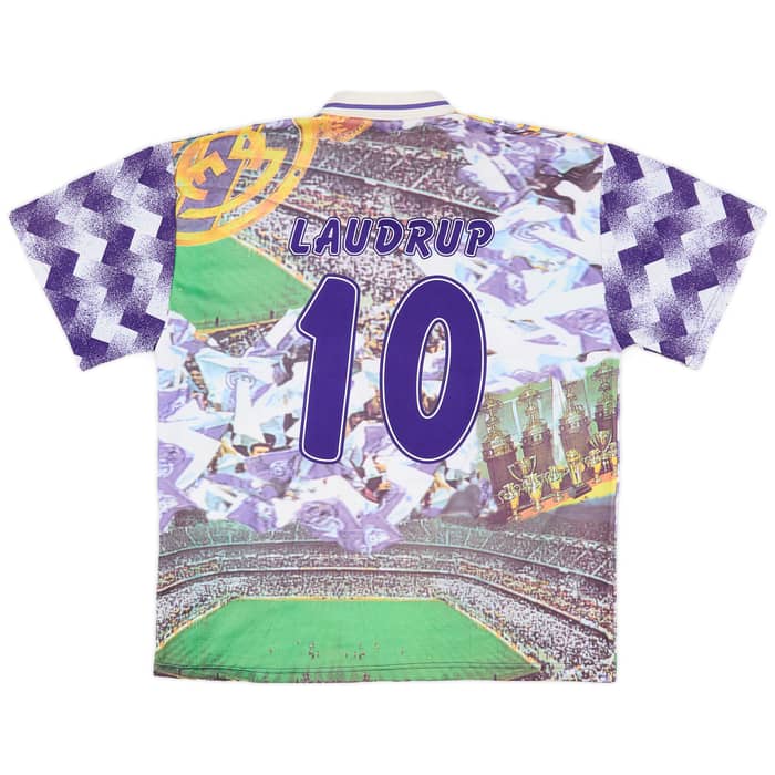 1994-96 Real Madrid Graphic Shirt Laudrup #10 - 8/10 - (XXL)
