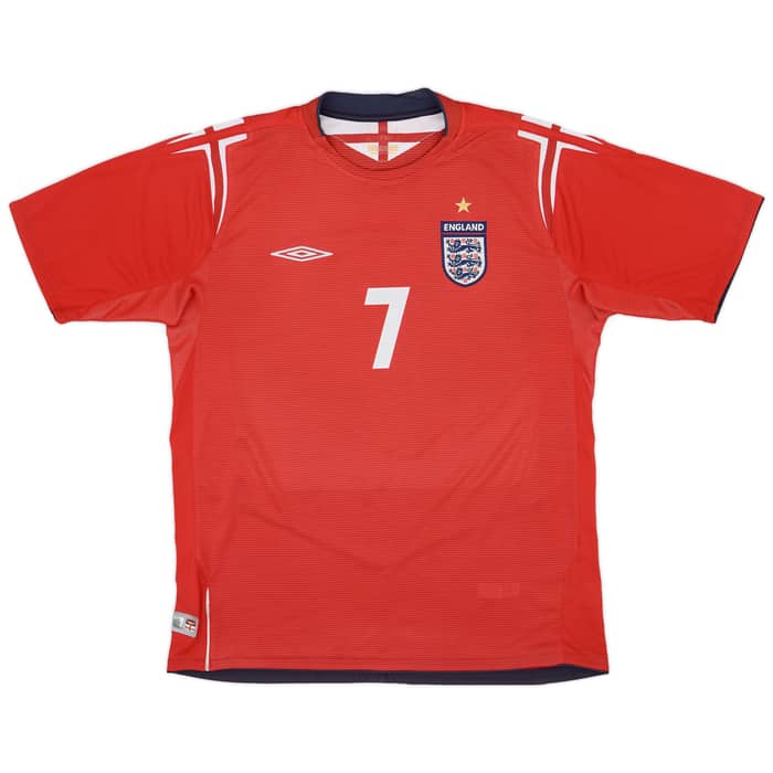 2004-06 England Away Shirt Beckham #7 - 6/10 - (L)