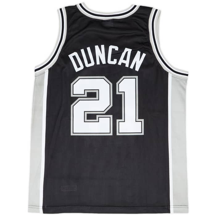2002-10 San Antonio Spurs Duncan #21 Champion Away Jersey - 9/10 - (M)