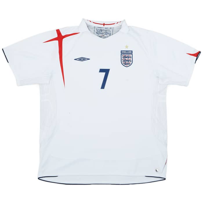2005-07 England Home Shirt Beckham #7 - 9/10 - (XXL)