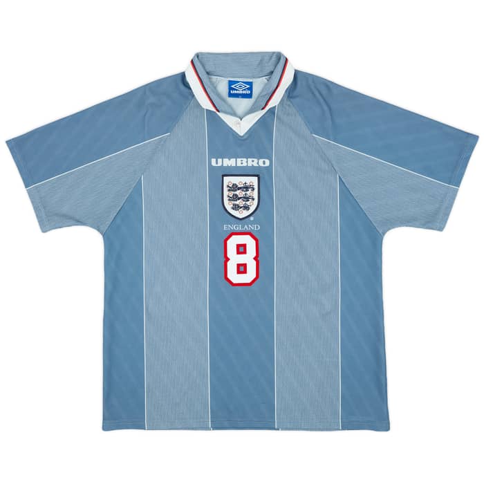1996-97 England Away Shirt Gascoigne #8 - 8/10 - (XL)