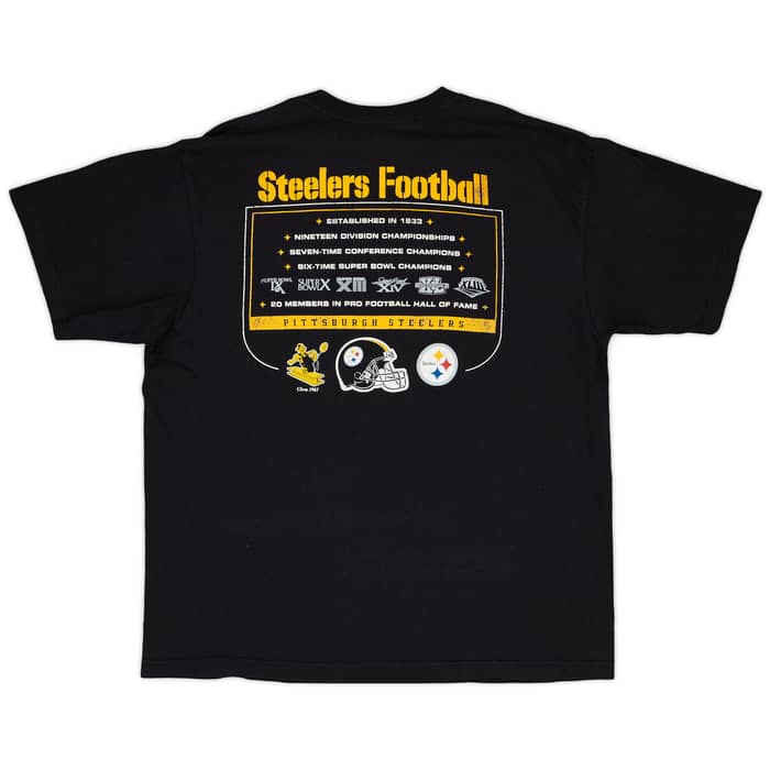 2009 Pittsburgh Steelers 6-Time Super Bowl Champions Reebok Tee - 8/10 - (L)