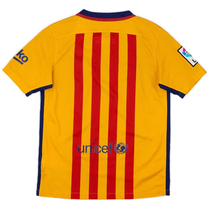 2015-16 Barcelona Away Shirt - 8/10 - (M.Boys)