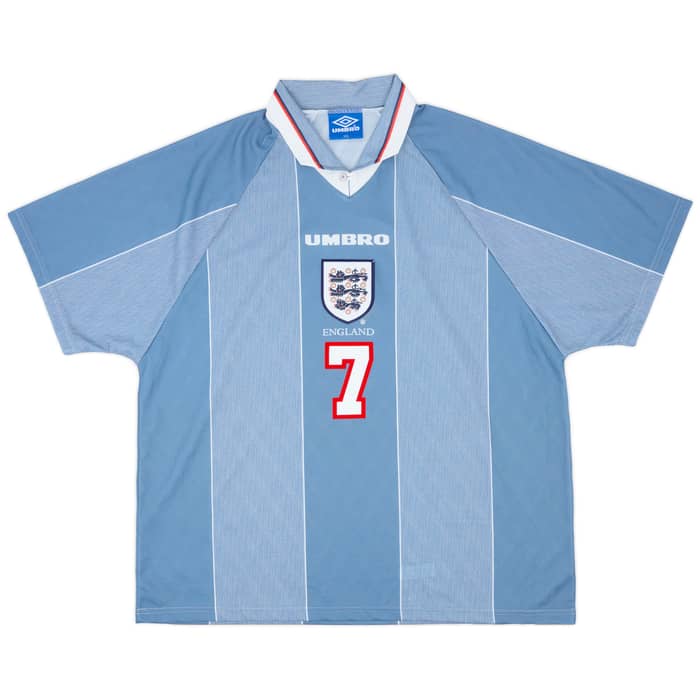 1996-97 England Away Shirt Beckham #7 - 8/10 - (XXL)
