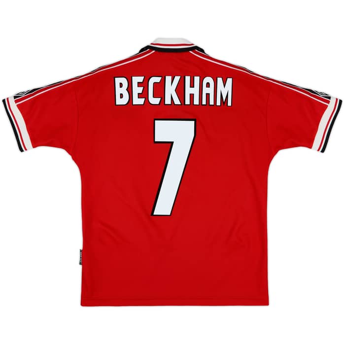 1998-00 Manchester United Home Shirt Beckham #7 - 8/10 - (S)