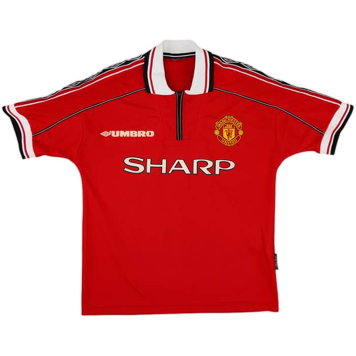1998-00 Manchester United Home Shirt Beckham #7 - 8/10 - (S)