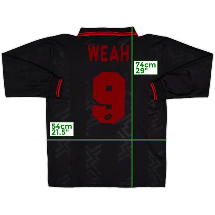 1996-97 AC Milan Third L/S Shirt Weah #9 - 8/10 - (L)