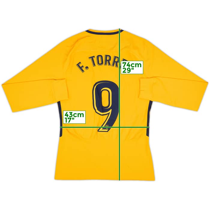 2017-18 Atletico Madrid Authentic Away L/S Shirt F. Torres #9 - 8/10 - (M)