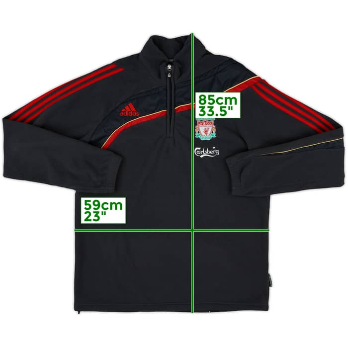 2009-10 Liverpool adidas 1/4 Zip Fleece Top - 10/10 - (L/XL)