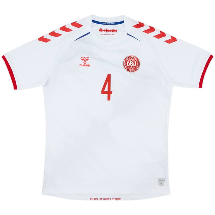 2020-21 Denmark Away Shirt Kjaer #4 - 8/10 - (L)