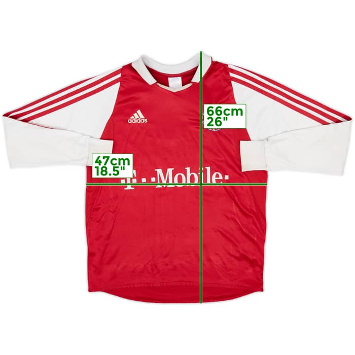 2003-04 Bayern Munich Home L/S Shirt - 7/10 - (XL.Boys)