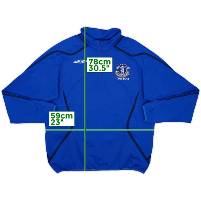 2007-08 Everton Umbro 1/4 Zip Drill Top - 9/10 - (XL)