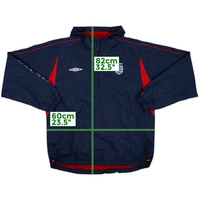 2004-06 England Umbro 1/4 Zip Hooded Rain Jacket - 5/10 - (L)