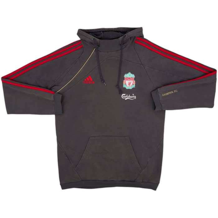 2009-10 Liverpool adidas Hooded Sweat Top - 6/10 - (L)