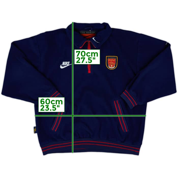 1996-98 Arsenal Nike 1/4 Zip Fleece Top - 8/10 - (M)