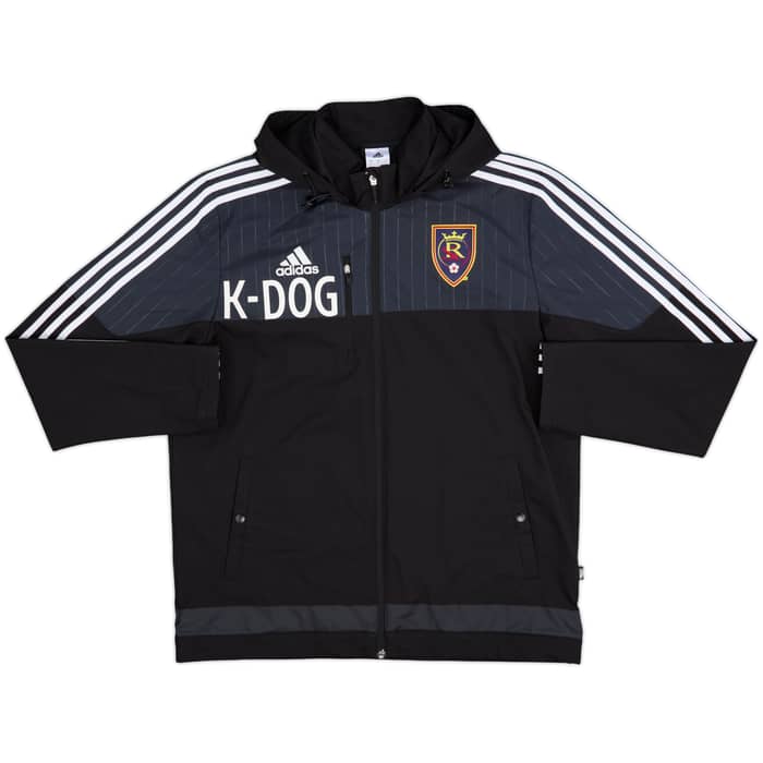 2014-15 Real Salt Lake Player Issue adidas Hooded Rain Jacket K-Dog - 8/10 - (L)