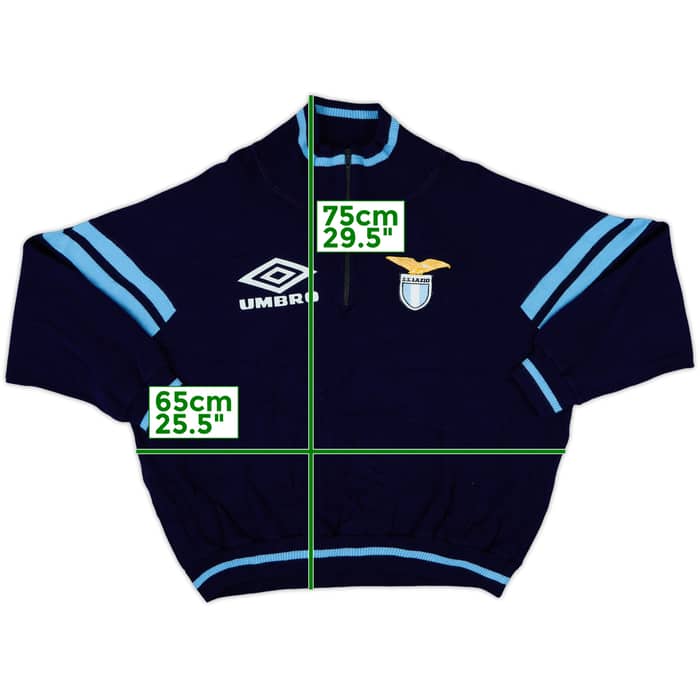 1992-94 Lazio Umbro Player Issue 1/4 Zip Cotton Track Jacket - 8/10 - (L)