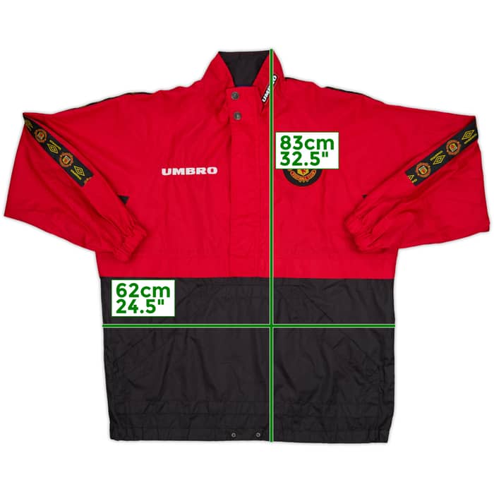 1996-97 Manchester United Umbro 1/2 Zip Drill Top - 8/10 - (Y)
