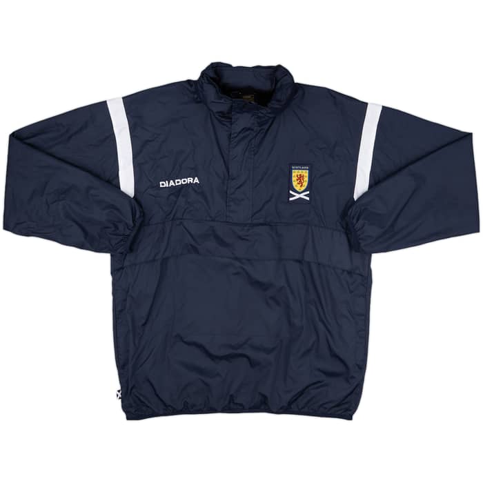 2004-05 Scotland Diadora Hooded 1/4 Zip Rain Jacket - 8/10 - (L)