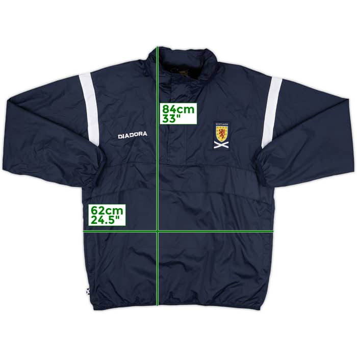 2004-05 Scotland Diadora Hooded 1/4 Zip Rain Jacket - 8/10 - (L)
