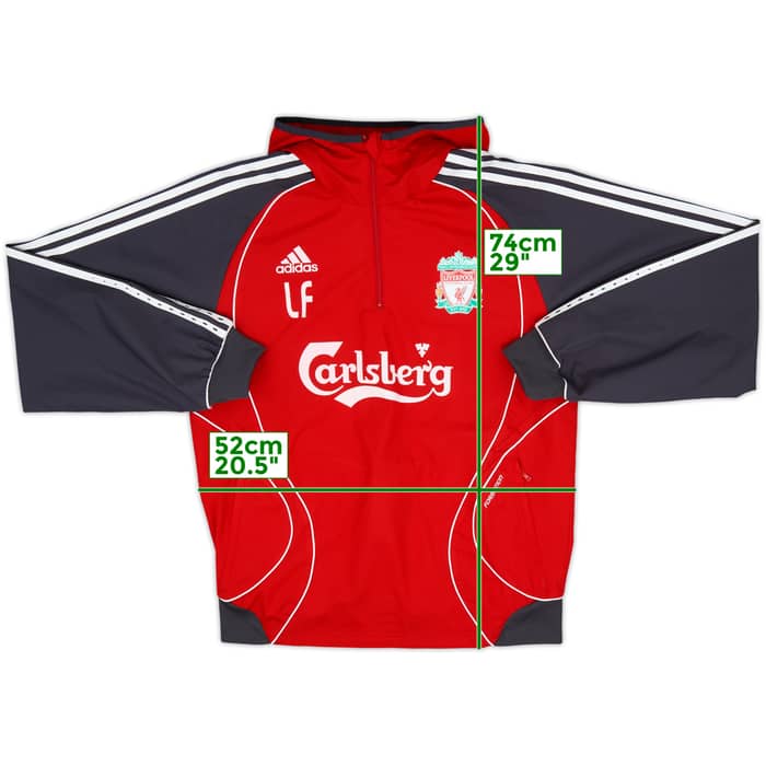 2006-07 Liverpool Staff Issue adidas 1/4 Zip Hooded Rain Jacket LF' - 8/10 - (S)