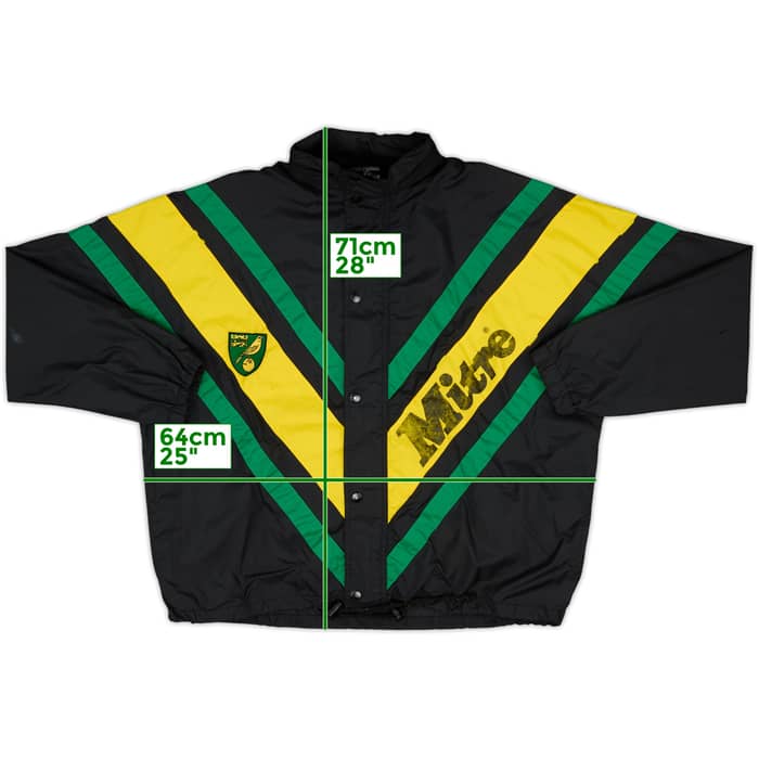 1996-97 Norwich Mitre Hooded Rain Jacket - 6/10 - (M)