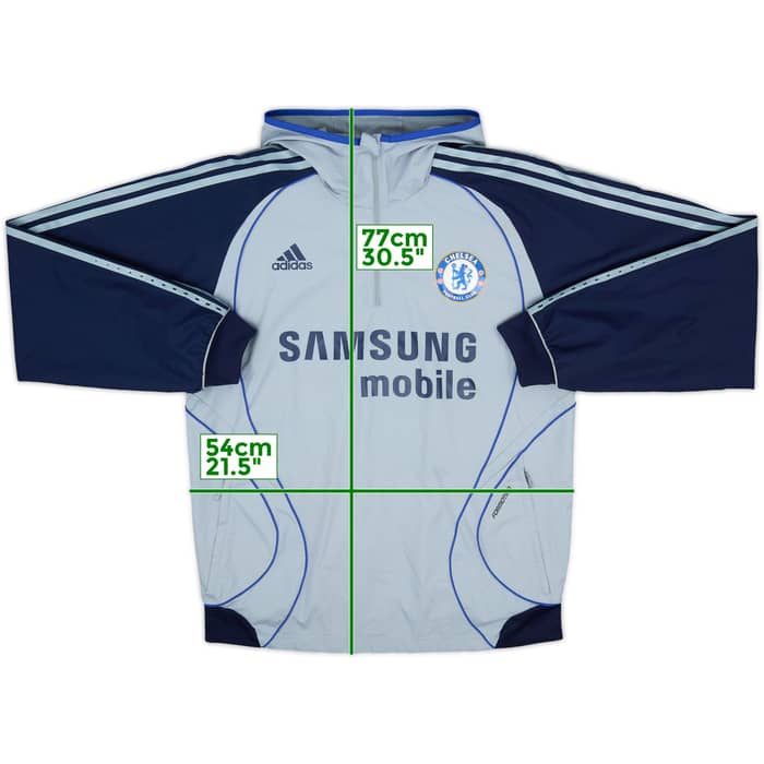 2006-07 Chelsea adidas 1/4 Zip Hooded Training Top - 8/10 - (M)