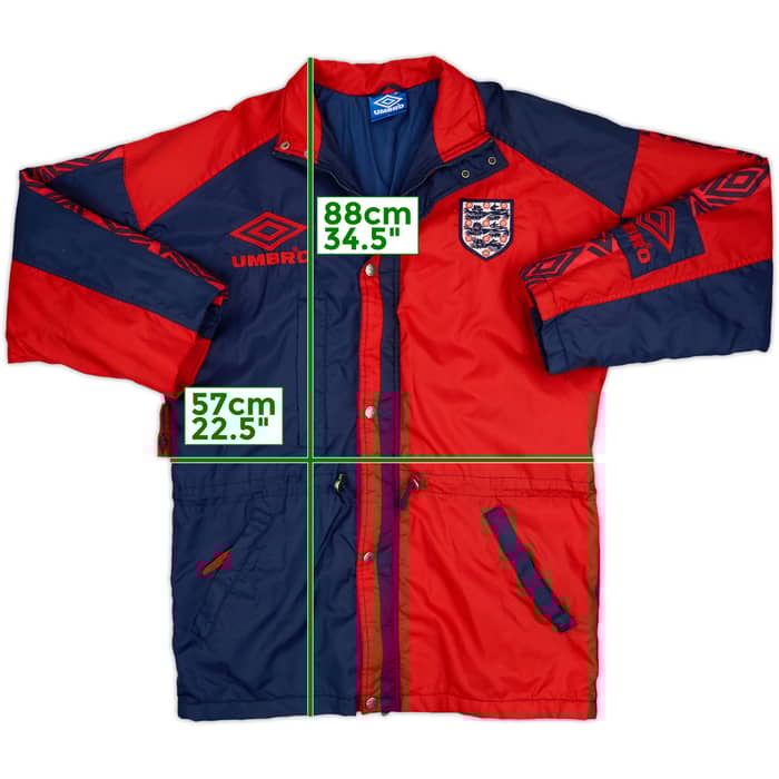1993-95 England Umbro Padded Bench Coat - 8/10 - (M)