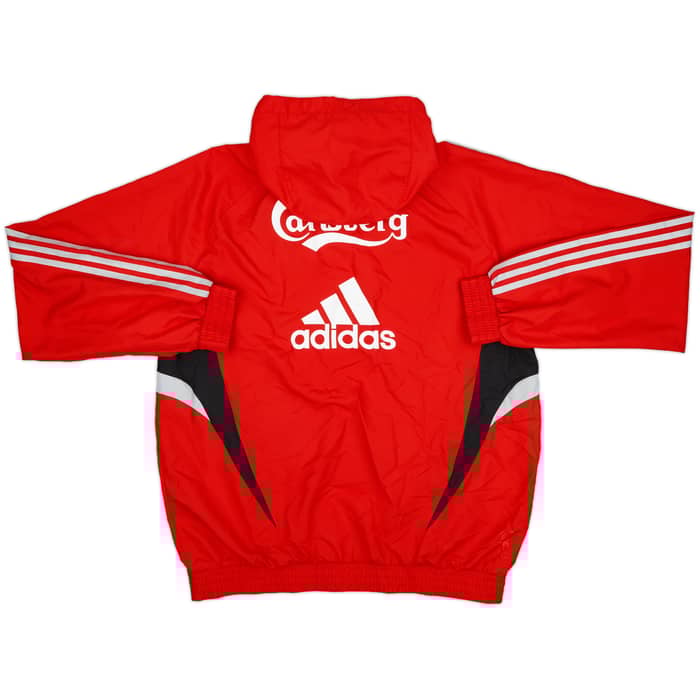 2008-09 Liverpool adidas 1/4 Zip Hooded Rain Jacket - 8/10 - (L)